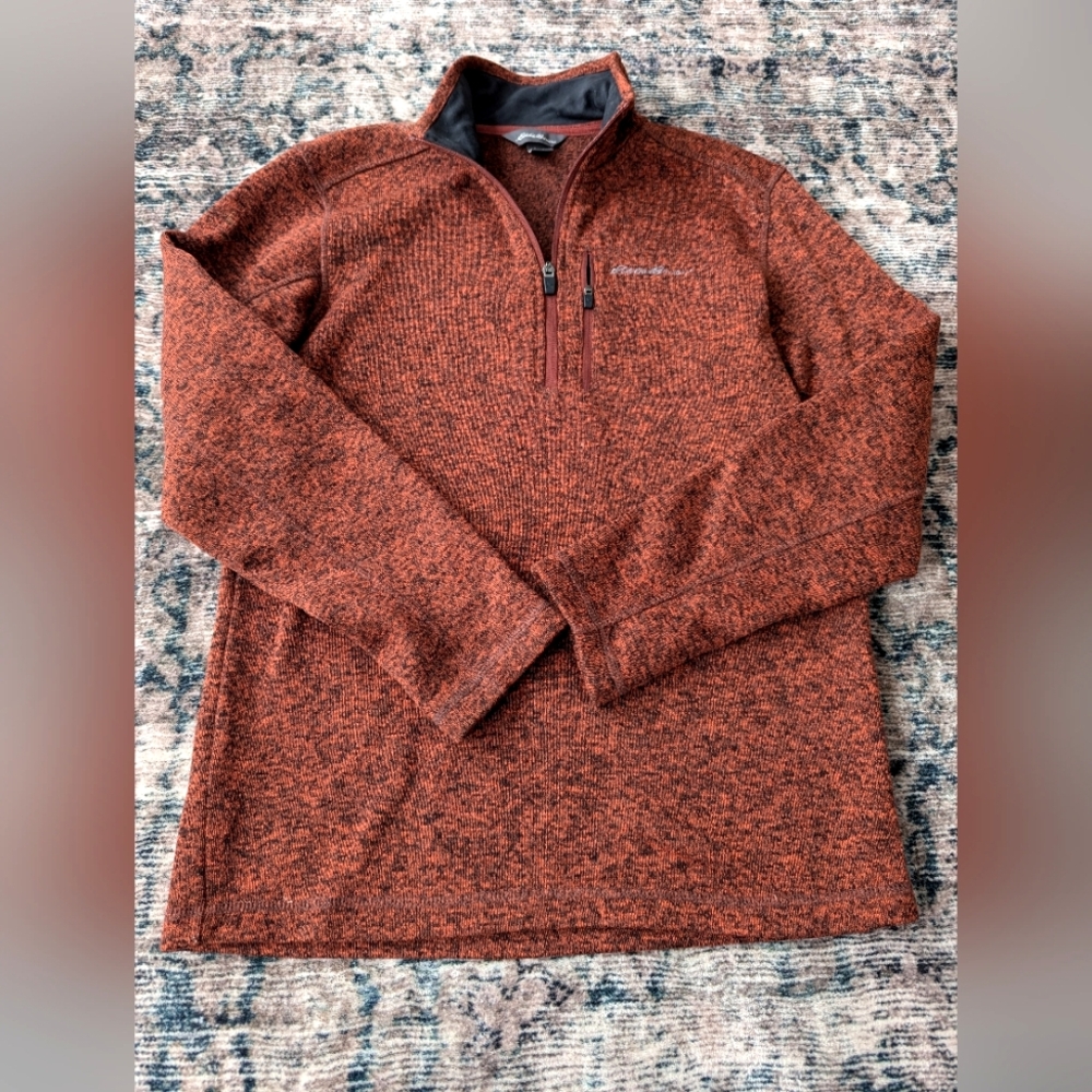 Eddie Bauer men's radiator 1/2 zip fleece pullover, russet, small